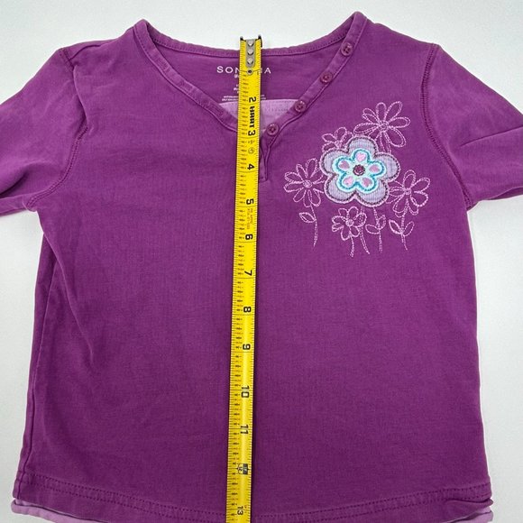 Sonoma Girls Long Sleeve Purple Cotton Cozy Tee - Picture 6 of 7